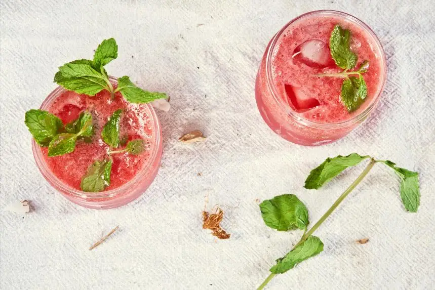 Summer-inspired mocktail. Watermelon mojito mocktail.